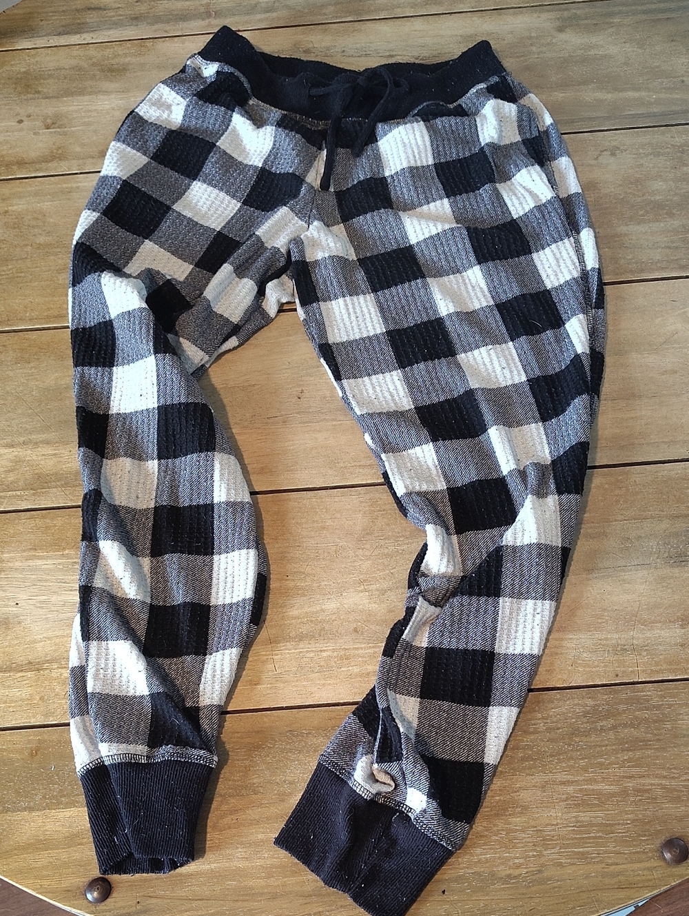 Black and White Plaid Women's Jogger Sweatpants